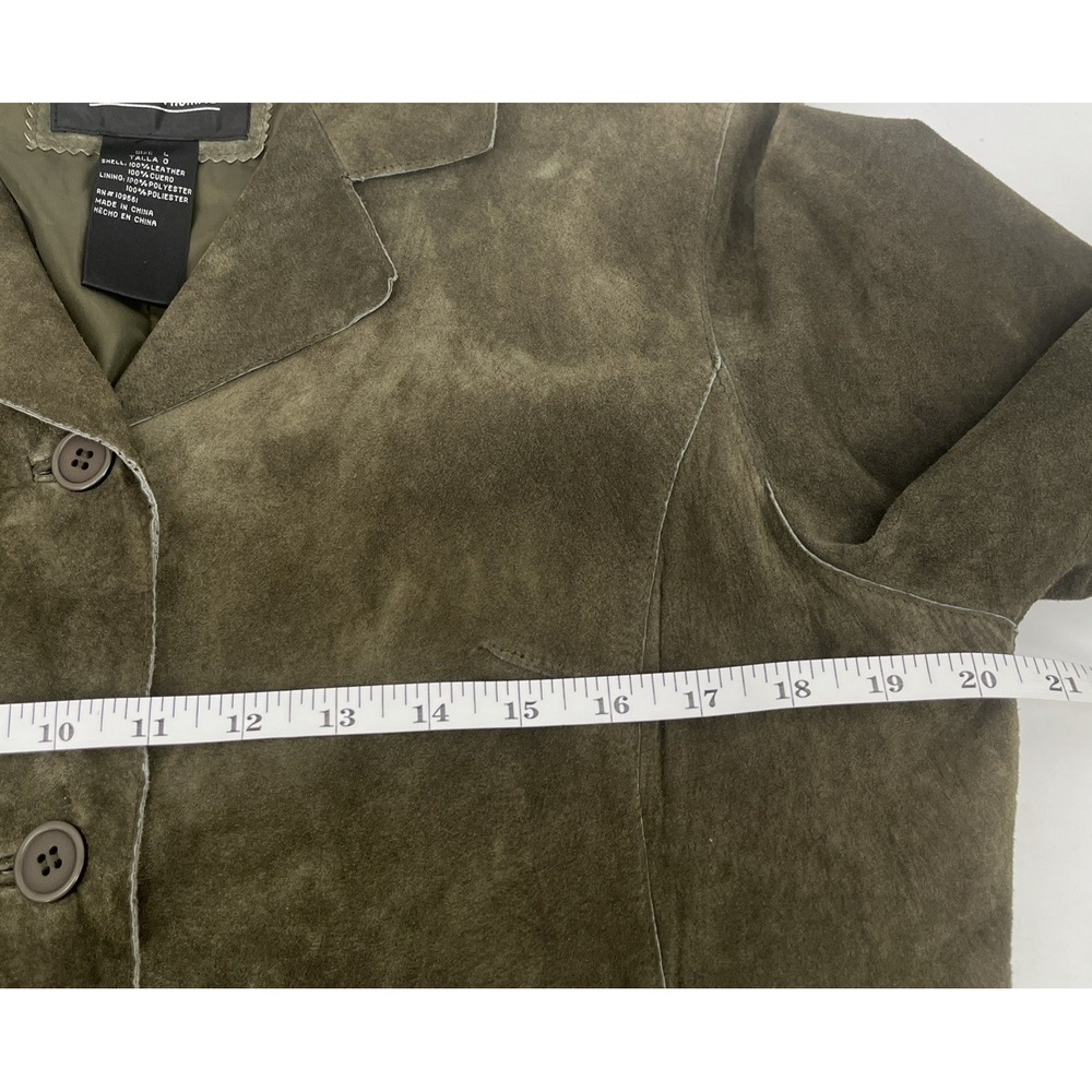 Brandon Thomas Women's Hunter Green Suede Leather Blazer Jacket Size L - Picture 6 of 6